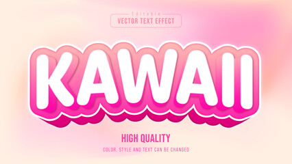 Cute Pink 3D KAWAII editable Text Effect