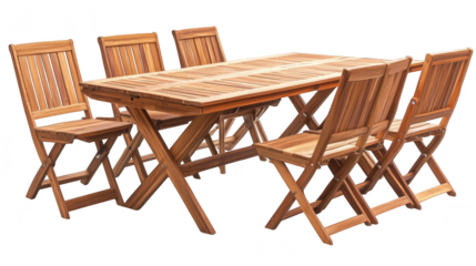 Wooden Folding Table and Chairs Set for Outdoor Dining