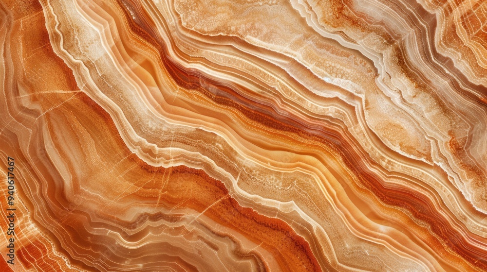 Poster the artwork showcases an elegant dance of wavy lines in rich browns and oranges, reflecting natural 