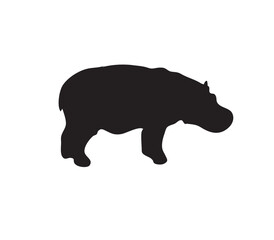 rhino silhouette isolated on white