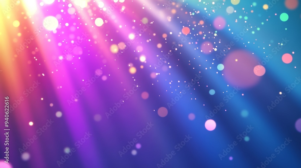 Poster colorful particles on abstract background for technology or design concepts generative ai