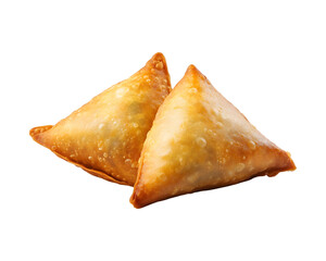 Samosa isolated on transparent background, cut out
