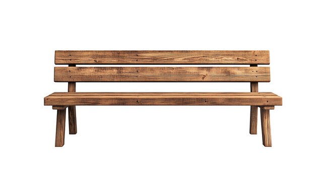 Wooden park bench isolated transparent background