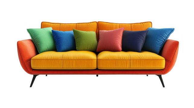 Colorful Sofa with Pillows for Home Decor