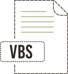 VBS File format icon dashed outline