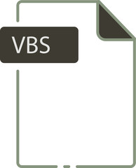 Obraz premium VBS File format minimal icon outline