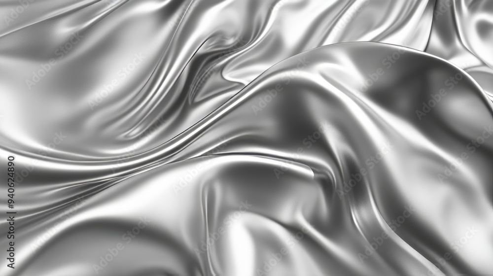 Aufkleber abstract silver liquid flowing background for metallic texture design generative ai