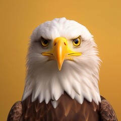 Obraz premium Happy Cartoon Eagle Head Close-Up