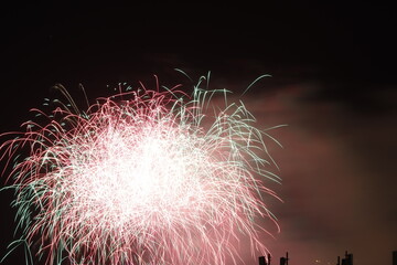 Fireworks exhibition at night