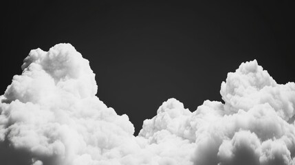 Clouds Animation on Black Background for Frame and Copy Space Generative AI