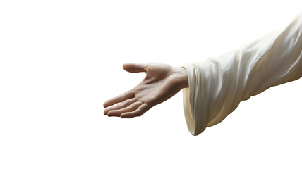 Jesus Christ reaching out his hand isolated on transparent background