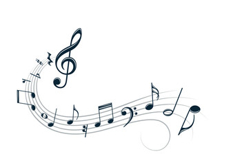 The stylized symbol with music notes.
