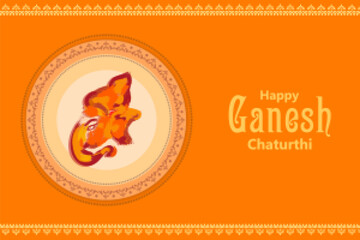 vector illustration of Lord Ganpati on Ganesh Chaturthi background