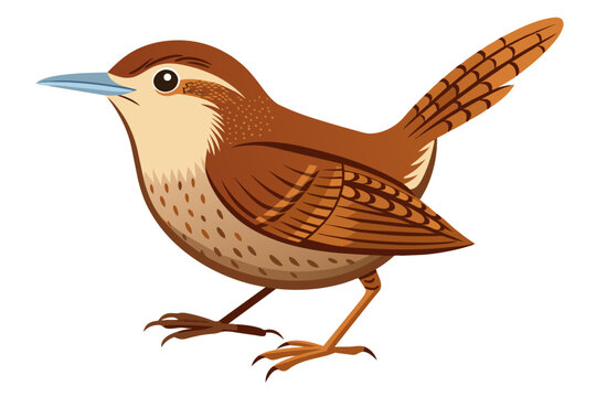 recommend clip art: Beautiful bird wren vector art illustration