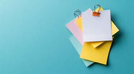 Blank Note Paper with Colorful Accents