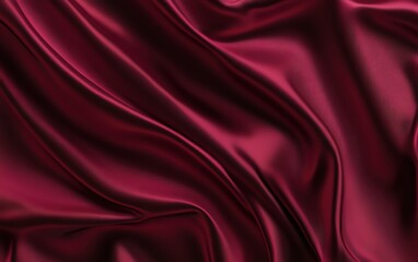Obraz premium Luxurious close-up of smooth, red satin fabric, highlighting its elegant texture and shimmering surface.