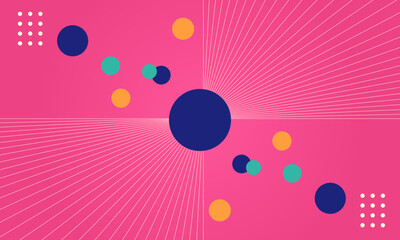 Abstract Geometric Background with Radiant Lines and Circles