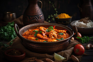 Prawns Curry - A Spicy and Flavorful Curry Made with Fresh Prawns, Rich Spices, and Aromatic Ingredients. Savor the Essence of Indian Cuisine with This Traditional Prawn Dish.