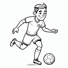 vector line-art for clip art football player