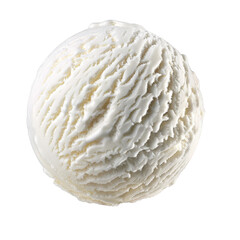 Milk Ice Cream Ball Isolated on a Transparent Background