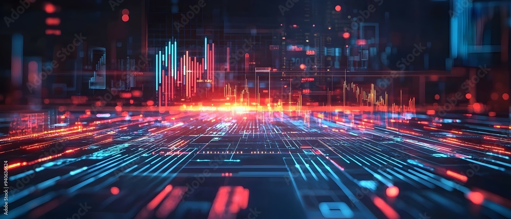 Poster detailed data analytics visualization with digital charts graphs and infographic representing econom