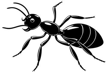 Ant black silhouette vector,Funny ant silhouette - cut out vector icon