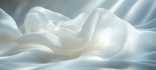 Fototapeta premium Shiny white silk. Generative AI technology. 