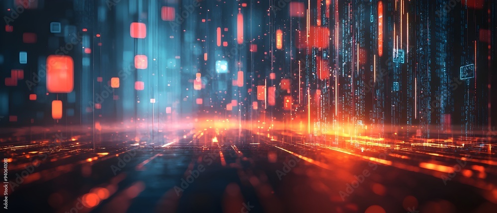 Poster futuristic visualization of policymakers utilizing cutting edge tools to simulate and analyze the po
