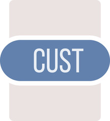 CUST File extension icon rounded and color fill
