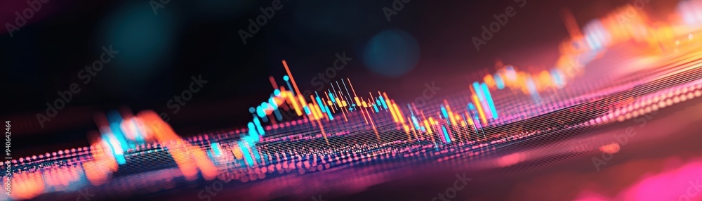 Aufkleber dynamic financial graph displaying market trends with vibrant colors and sharp contrast, symbolizing
