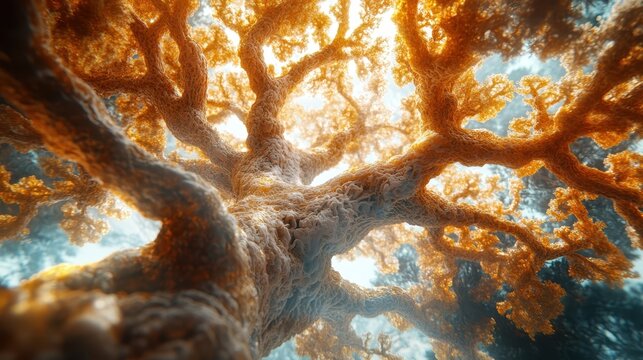 Intricate Bronchial Tree Anatomy: Detailed Airway Structures with Ciliated Epithelium and Goblet Cells in 3D Render Respiratory Map