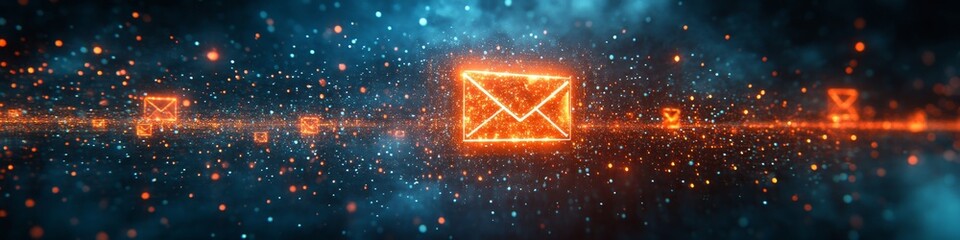 Email Security Alert: Inbox Protection Against Spam and Virus Threats. Digital Communication Safety Concept with Warning Symbols, New Message Notifications, and Internet Security Icons for Online Data