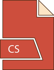 CS  File format icon in shapes 2 colors and side contour