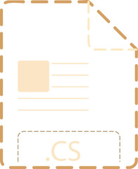 CS  File icon deep rounded outline