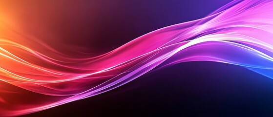 Fototapeta premium A tight shot of a pink-blue wave against a black backdrop, featuring a red light at its heart