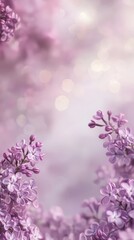 Obraz premium Purple lilac flowers in spring on a bright fuzzy background