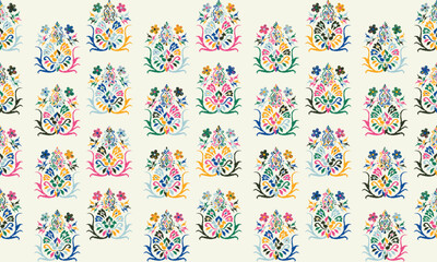 Abstract Ikat seamless pattern, perfect for ethnic-themed backgrounds, curtains, carpets, wallpapers, clothing, and decorations. Ideal for wrapping paper, batik,greeting cards, printing,creative uses.