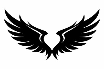 wing silhouette vector , angel or bird wings. Ideal wing vector for logo design, tattoos, decals. Highly detailed, customizable, various designs
