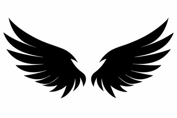 wing silhouette vector , angel or bird wings. Ideal wing vector for logo design, tattoos, decals. Highly detailed, customizable, various designs
