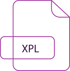 XPL File extension icon RAW thicker outline