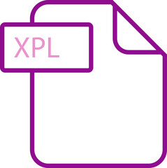 XPL File format icon rounded shapes outline