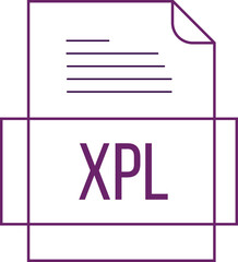 XPL File icon crisp thick outline sharp corners