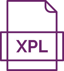 XPL File icon thick outline rounded corners