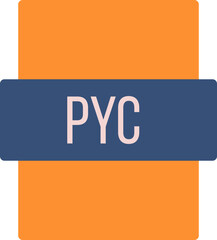 PYC ip file extension icon color fill outer flat