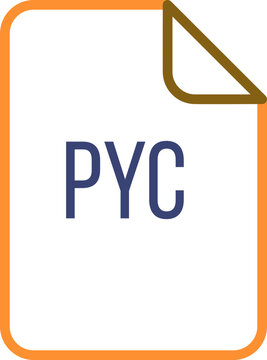 PYC inside fill icon with minimal lines and rectangle