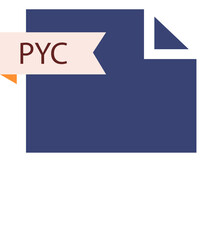 PYC File format icon  in shapes and circular shape outside