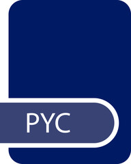 PYC File format icon black outline and light color