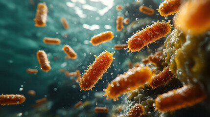 A demonstration of how bacteria grow and spread, used to teach the importance of hygiene and sterilization.