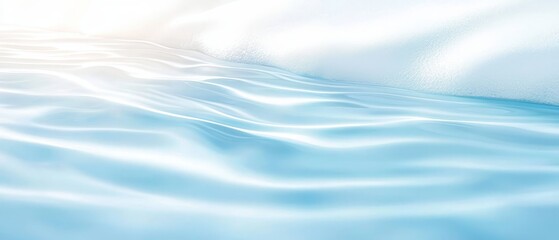  A tight shot of water's surface, sun glowing brightly over the horizon