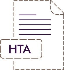 HTA File format icon rounded outline